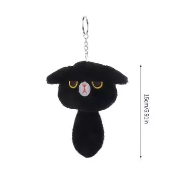 Милый брелок-подвеска в виде кошки, плюшевые игрушки для кукол, большой хвост, брелок-подвеска для рюкзака, подвески, сумка, декор для детей, подарки, игрушка