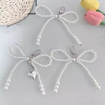 Милый брелок-подвеска в виде сердца с бантом, милые подвесные украшения из бисера, брелок-подвеска для телефона, брелок-подвеска для сумки as the picture