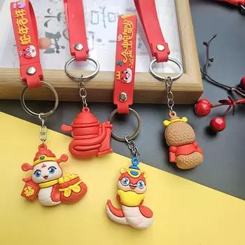 Милый брелок-подвеска в виде змеи, зодиакальный год змеи, талисманы с веревкой, креативный рюкзак, автомобильный орнамент, брелок для ключей A16