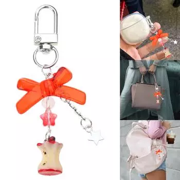 Милый брелок-подвеска в виде звезды в виде яблока, симпатичное подвесное украшение для сумки, телефона, женского рюкзака, сумки, шарма