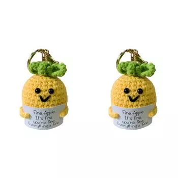 Милый брелок ручной работы A #, эмоциональная поддержка, вязаная кукла с огурцами (Ананас)