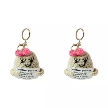 Милый брелок ручной работы, эмоциональная поддержка, вязаная кукла Pickle (Девушка Картошка)