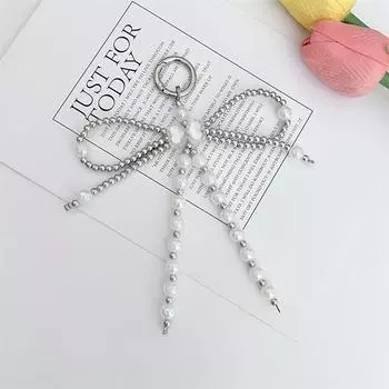 Милый брелок с бантом из бисера, подвеска, милый чехол для телефона, ремешок, подвесное украшение, аксессуары, украшения для рюкзака, подарки