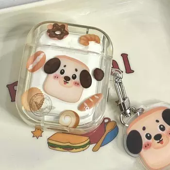 Милый брелок с изображением хлеба и собаки Imd, мультяшный волнистый чехол для наушников для Apple Airpods 3 Pro 2 1 2nd, беспроводная Bluetooth зарядная коробка, капа For Airpods Pro 2ND