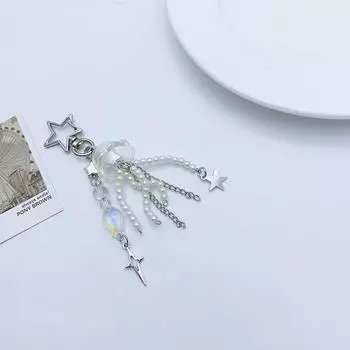 Милый брелок с кисточками в виде медузы, милый сказочный акриловый брелок для ключей от автомобиля, милая сумка-подвеска для девочек, подарки для женщин
