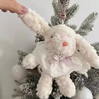 Милый брелок с кроликом, кулон, легкий плюшевый брелок с кроликом, кулон, персонализированная женская подвеска для сумки, украшения
