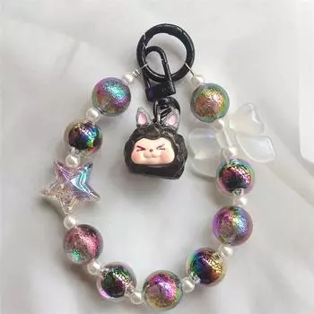 Милый брелок с подвеской из бисера Kiki для мобильного телефона, сумка, брелок для ключей от машины розовый