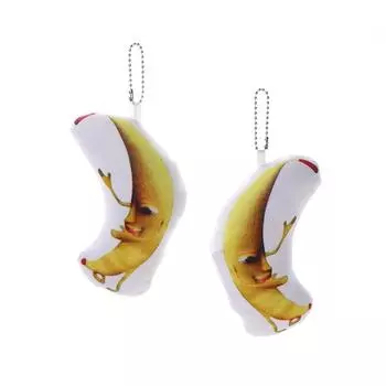 Милый брелок с подвеской в виде фруктового банана, плюшевая кукла, игрушки, мультяшный поющий большой банан, наполнитель для ключей, рюкзак, подвески, сумка для автомобиля, декор, подарок