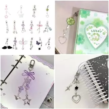 Милый брелок с подвеской в виде звезды и сердца, кулон для сумки, телефона, женский рюкзак, подвеска, милое подвесное украшение 16
