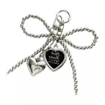 Милый брелок-сердечко с бантиками, брелок для ключей в корейском стиле, подвеска для сумки, украшения, брелок для машины, шарм для сумочки, украшения