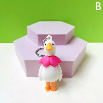 Милый брелок в виде цветка утки, животного, для женщин, мужчин, друзей, подарок, креативный, забавный, мультяшный, гусь, кукла, сумка, брелок для автомобиля as the picture