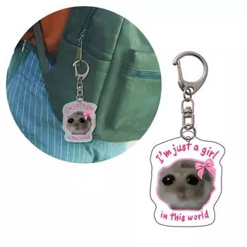 Милый брелок в виде хомяка, подвеска на сумку-хомяк, рюкзак, акриловый брелок в виде хомяка, украшение в подарок для любителей животных 2