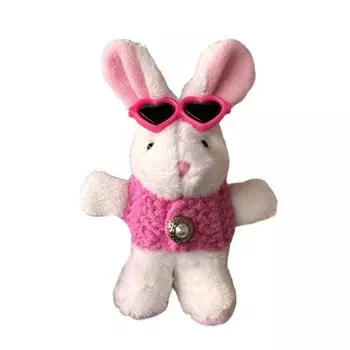 Милый брелок в виде кролика в очках и свитере, плюшевая подвеска в виде животного, брелок для ключей, брелок в форме мультяшного кролика, украшение белый
