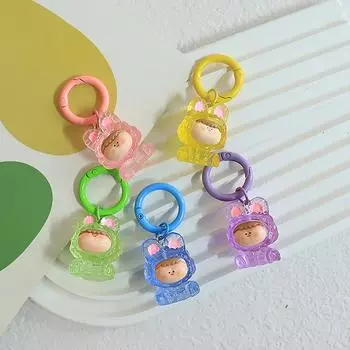 Милый брелок в виде куклы с головой кролика, милый брелок в виде машины, креативный кавайный рюкзак, подвеска, украшения, аксессуары, подарки