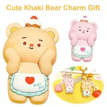 Милый брелок в виде медведя, животное, мягкий кавайный автомобильный брелок для сумки, рюкзака 1