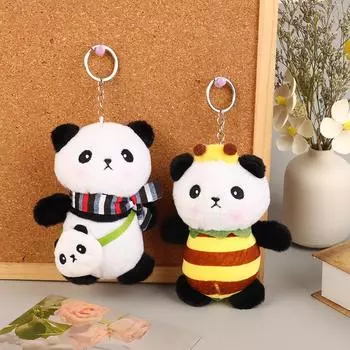 Милый брелок в виде панды, плюшевый брелок для ключей от машины, сумка, кулон, пара, рождественский подарок, ювелирные изделия, мультяшный брелок в виде панды as the picture