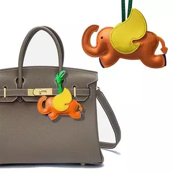 Милый брелок в виде слона из искусственной кожи, подвеска в виде животного, модный брелок для сумки, украшения для рюкзака, держатель для ключей от машины небесно-голубой