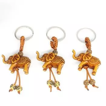 Милый брелок в виде слона, резьба по дереву, богатство, удача, брелок в виде животного, кулон, 3D-гравировка, реалистичный кулон в виде слона, сумки, брелок, держатель для ключей, ювелирные изделия B