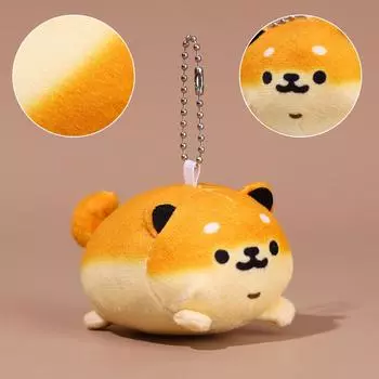Милый брелок в виде собачки-хлеба, плюшевая кукла сиба-ину, игрушечный автомобильный ключ, брелки для сумок, подвески в виде животного, подвесные украшения, аксессуары as the picture