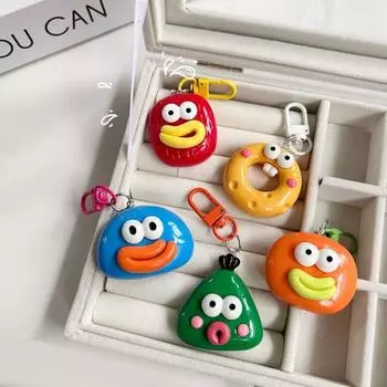 Милый брелок в виде сосиски в виде рта, резиновый забавный кулон в виде клоуна, мини-брелок в виде большого рта, пара жёлтый