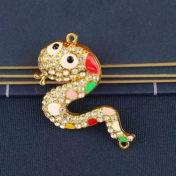 Милый брелок в виде змеи 2025 года, счастливый брелок в виде змеи со знаком зодиака, модная сумка, кулон, новогодний подарок, брелок со стразами синий