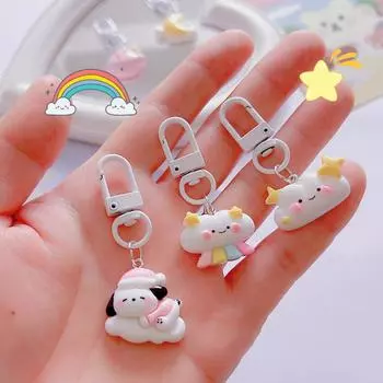 Милый брелок в виде звезд и облаков, луны, автомобильные ключи, аксессуары, украшения для рюкзака