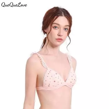Милый бюстгальтер без косточек с эффектом микропуш-ап, сетчатое нижнее белье в форме сердца, женское S