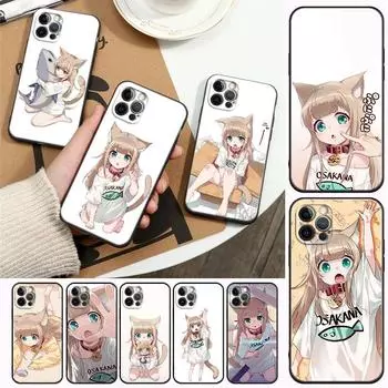 Милый чехол Apple для iPhone 11 12 13 Pro Max mini XS X XR 7 8 6 6S plus SE 2020 Чехол Милая кавайная девушка Аниме Косплей Кот iPhone 5 5S SE
