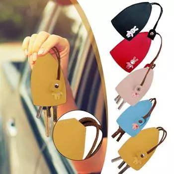 Милый чехол для брелока, чехол для ключей из искусственной кожи, портативный чехол для ключей от автомобиля, персонализированная выдвижная сумка для ключей One Size