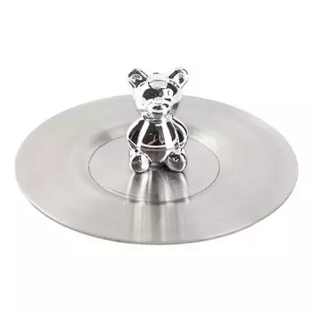 Милый чехол для чашки с медведем из нержавеющей стали, пыленепроницаемый, с закругленными краями, глянцевая художественная крышка для кружки из стекла серебряный