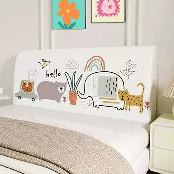 Милый чехол для изголовья кровати размера Queen King, чехлы для изголовья кровати, пылезащитный защитный эластичный чехол для обивки 100x50x65cm