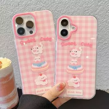 Милый чехол для кошки и собаки для iPhone 16Pro, прозрачный, эстетичный, стильный, мягкий, прочный, симпатичный, ударопрочный защитный чехол из ТПУ для iPhone 13, 14, 15, 16 Pro Max iPhone 16 Pro Max
