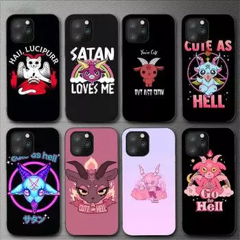 Милый чехол для телефона «Ад, град, сатана, зло» для Iphone 11 12 Mini 13 14 Pro Xs Max X 8 7 6s Plus 5 Se Xr Shell iPhone12PROMAX