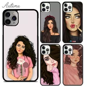 Милый чехол для телефона «Брюнетка-блондинка» для iPhone 11 12 13 14 Pro Max mini XR XS SE 2020 6S 7 8 Plus Samsung Galaxy S21 S22 iPhone 6plus