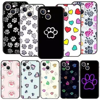 Милый чехол для телефона Cat Dog Paw Love Luxury для iPhone 13 15 14 12 Mini 11 Pro MAX XR X SE XS 7 8 Plus, силиконовый защитный чехол iPhone 12 Pro