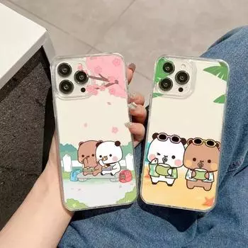 Милый чехол для телефона DUDU BUBU для iPhone Mini 11 12 13 14 15 XPlus Pro Max SE XR с прозрачным корпусом iPhone13PROMAX