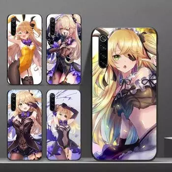 Милый чехол для телефона Fischl Genshin для Realme GT 2 9i 8i 7i Pro X50 X2 C35 C21 C20 C11 C3, мягкий черный чехол для телефона Realme GT NEO 3