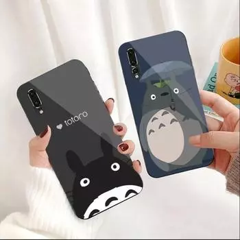 Милый чехол для телефона Ghibli с рисунком для Huawei P50 P40 P30 P20 Pro Mate 40 30 20 Pro Nova 9 8 7 PC, стеклянный чехол для телефона Huawei P50 Pro
