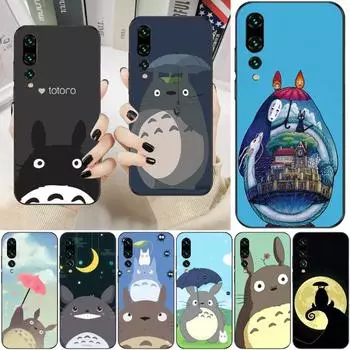 Милый чехол для телефона Ghibli с рисунком для Huawei P50 P40 P30 Pro Lite P Smart 2021 2019 Magic 3, мягкий черный чехол для телефона Huawei P50