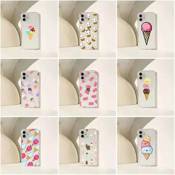 Милый чехол для телефона Ice Cream для iPhone 11 12 13 14 Pro Max 7 8 Plus X Xr Xs Max Se 2020 Mini прозрачный чехол iphone 11Pro