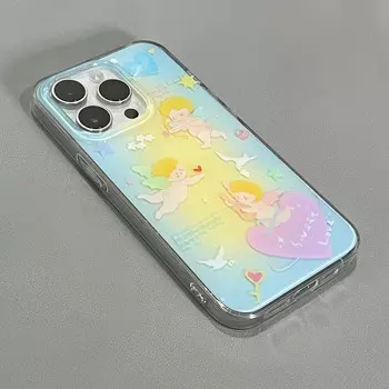 Милый чехол для телефона Imd Angel Cupid с рисунком звезд и сладкой любовью для Iphone 13 12 11 Promax 14 Pro Max задняя крышка Капа For iphone 12