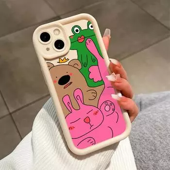 Милый чехол для телефона iPhone Samsung Galaxy Xiaomi Redmi POCO HUAWEI Honor противоударный резиновый мягкий гибкий чехол iPhone 13 Pro
