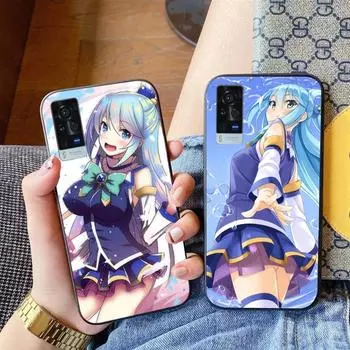 Милый чехол для телефона Konosuba Anime Girl для VIVO Y95 Y93 Y31 Y20 V19 V17 V15 Pro X60 NEX, мягкий черный чехол для телефона VIVO Y95