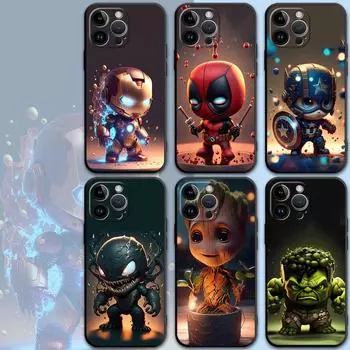 Милый чехол для телефона Marvel Iron Man для Apple iPhone 15 Pro Max 14 11 Pro Max 13 12 MINI XR XS MAX X 8 7 Plus SE TPU Soft for iPhone 15
