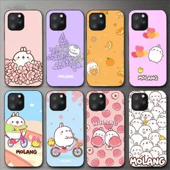 Милый чехол для телефона Molang с рисунком для Iphone 11 12 Mini 13 14 Pro Xs Max X 8 7 6s Plus 5 Se Xr Shell iPhone12mini