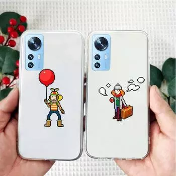 Милый чехол для телефона Pixel Style Series для Xiaomi 12 10 11 Redmi 10X 9T Note 10S 9 8 Pro Прозрачный чехол Redmi 8