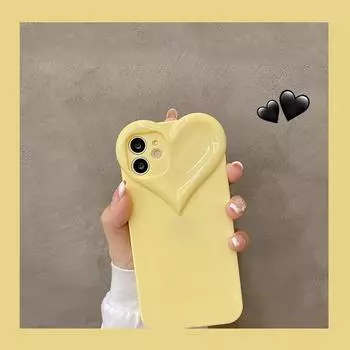 Милый чехол для телефона с 3d сердцем любви для Iphone 14 11 12 13 Pro Max X Xr Xs 7 8 14 Plus ярких цветов, однотонный, мягкий силиконовый чехол из ТПУ For iPhone SE(2020) зелёный