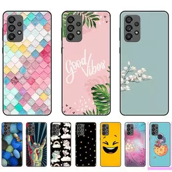 Милый чехол для телефона с акварельным единорогом для Samsung Galaxy A73, силиконовый черный чехол из ТПУ для SUN A73, модный мягкий силиконовый защитный чехол для телефона белый