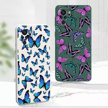 Милый чехол для телефона с бабочкой для Redmi Note 11S 9T 9A 11T 9C 10T 10 11 7 10C K40 Pro 9 9S 8, модный роскошный силиконовый цветной чехол Redmi Note 10(10S)