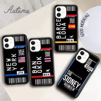 Милый чехол для телефона с билетом на самолет первого класса для iPhone 11 12 13 14 Pro Max mini XR XS SE 2020 7 8 Plus Samsung Galaxy S21 S22 чехол iPhone 6plus